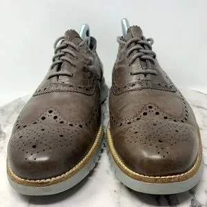 Cole Haan ZeroGrand Wingtip Oxfords 10.5 Taupe Leather Comfort Unstructured ZGWTOXTN-2.jpg?format=auto main image 4